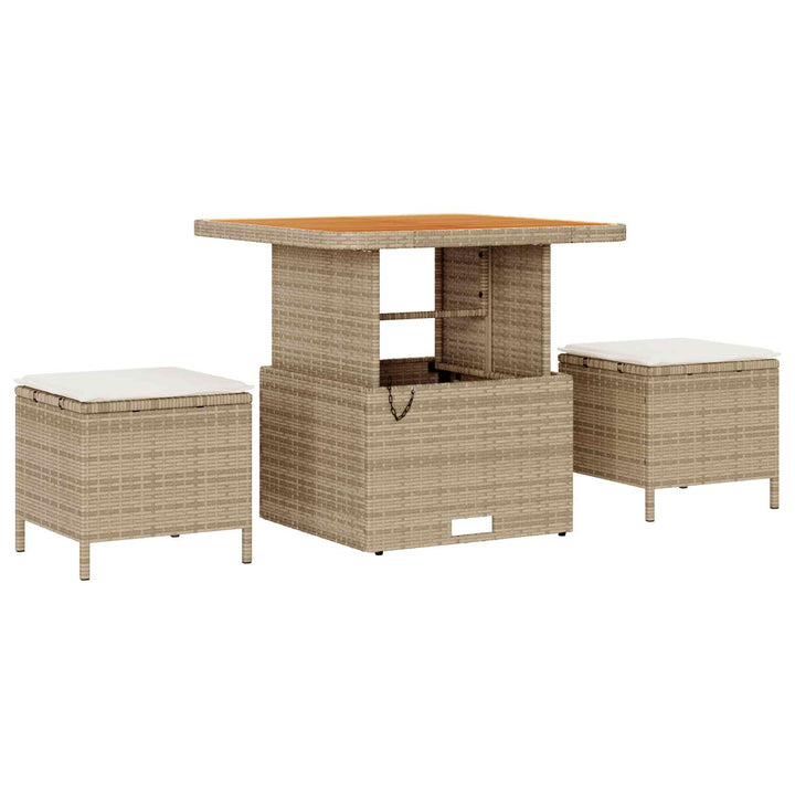 Havesofa Sæt 9 stk. Beige polyrattan