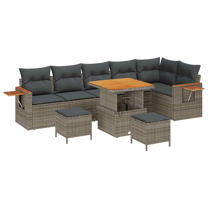 Havesofa Sæt 9 stk. Grå polyrattan