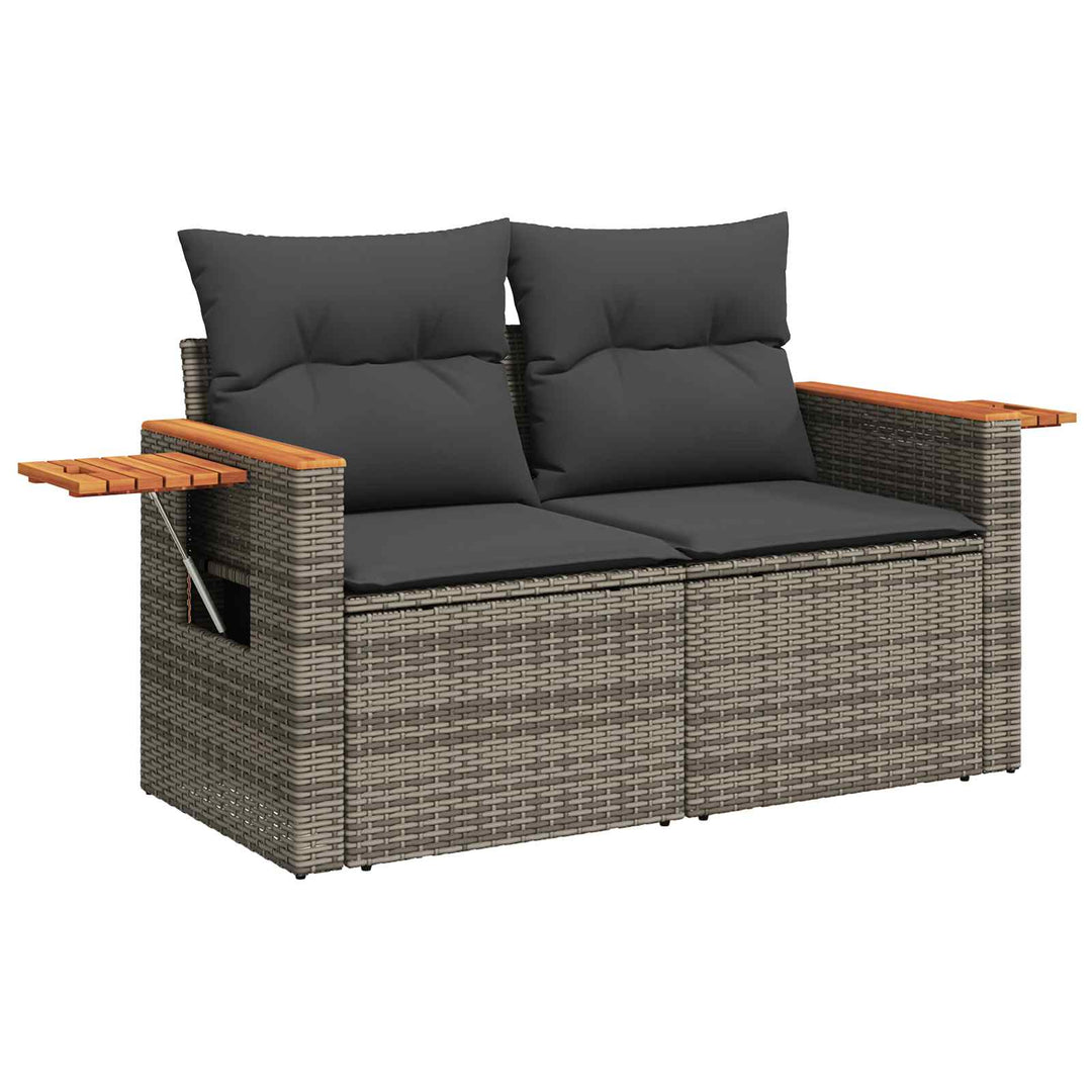 Havesofa Sæt 13 pcs Grå polyrattan