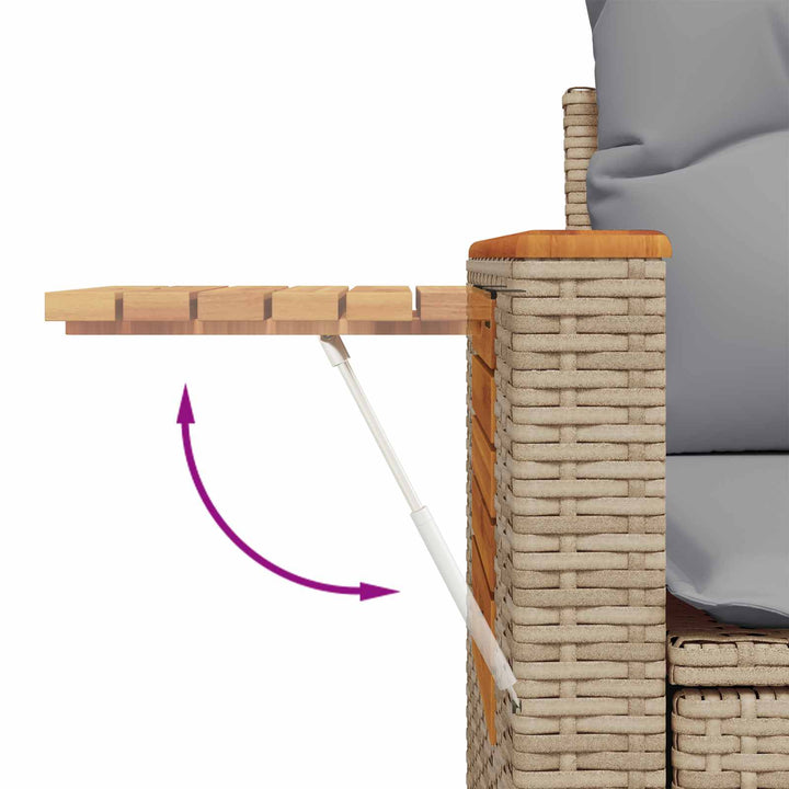 Havesofa Sæt 13 pcs Beige polyrattan