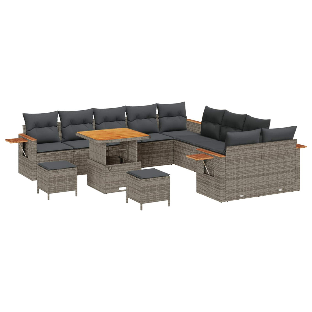 Havesofa Sæt 13 stk. Grå polyrattan