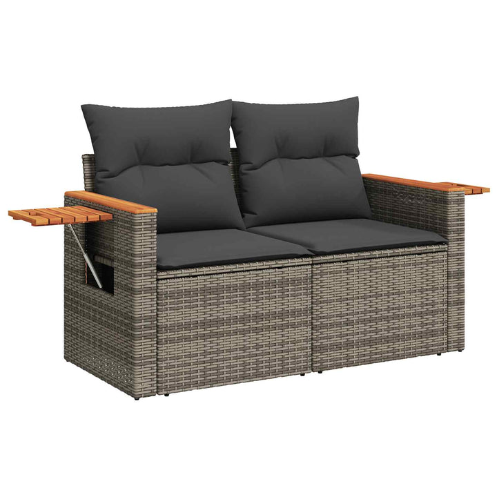 Havesofa Sæt 14 pcs Grå polyrattan