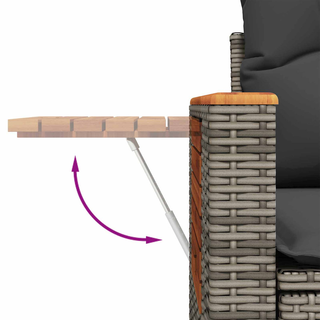 Havesofa Sæt 14 pcs Grå polyrattan