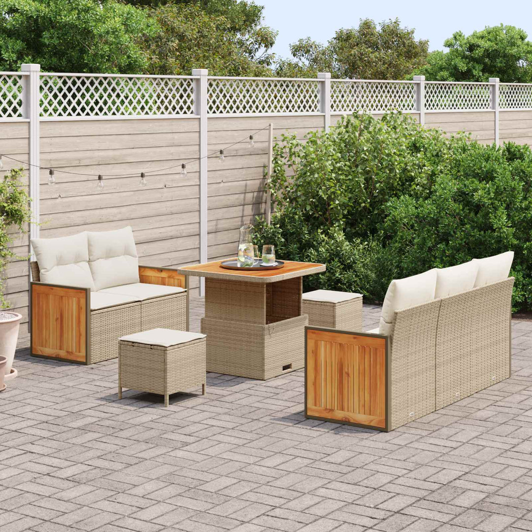 Havesofa Sæt med pude 8 pcs Beige og creme