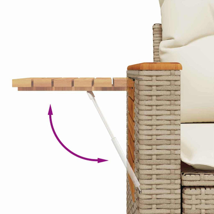 Havesofa Sæt med pude 8 pcs Beige og creme