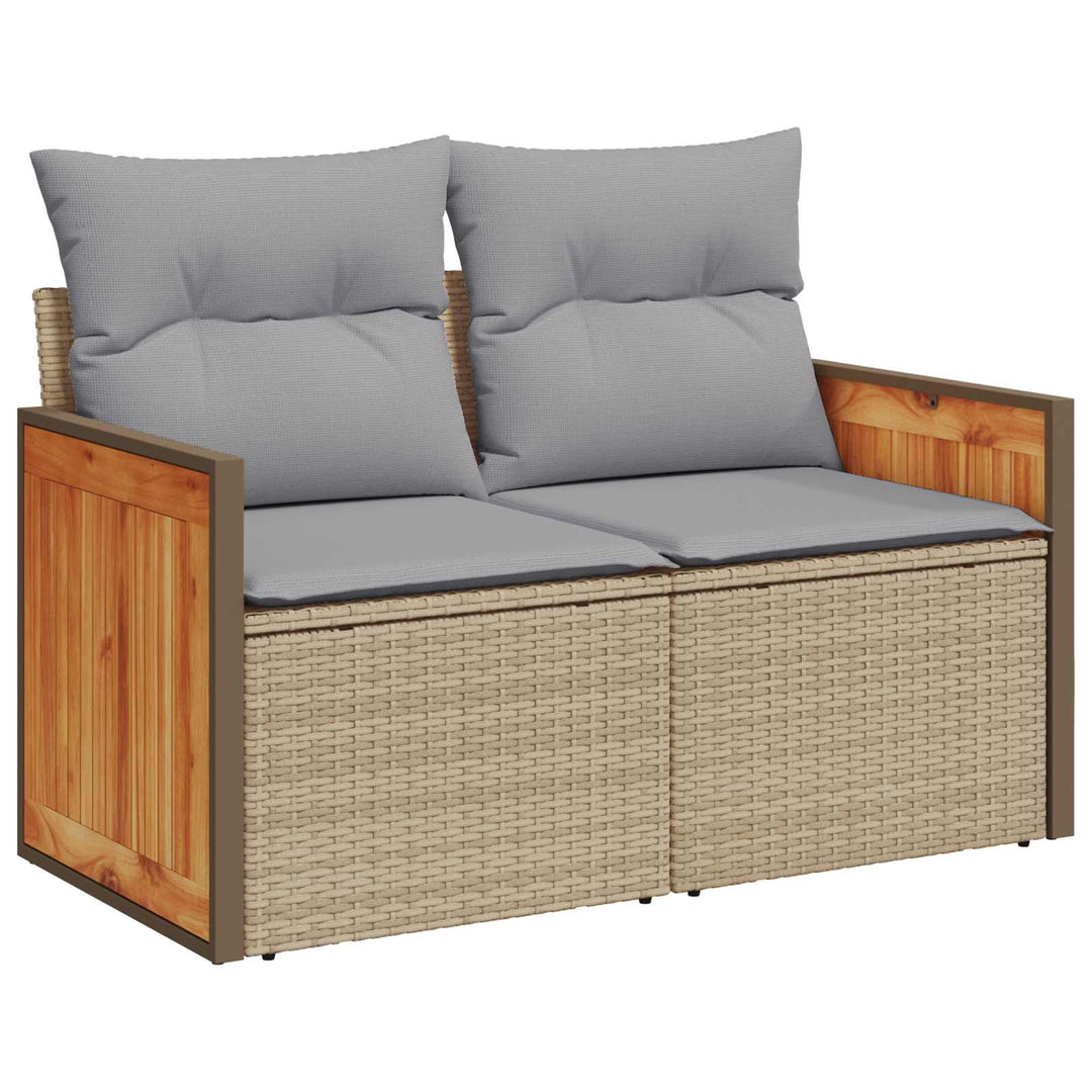 Havesofa Sæt med pude 8 pcs Beige og lys grå