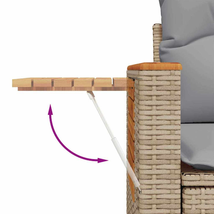 Havesofa Sæt med pude 8 pcs Beige og lys grå