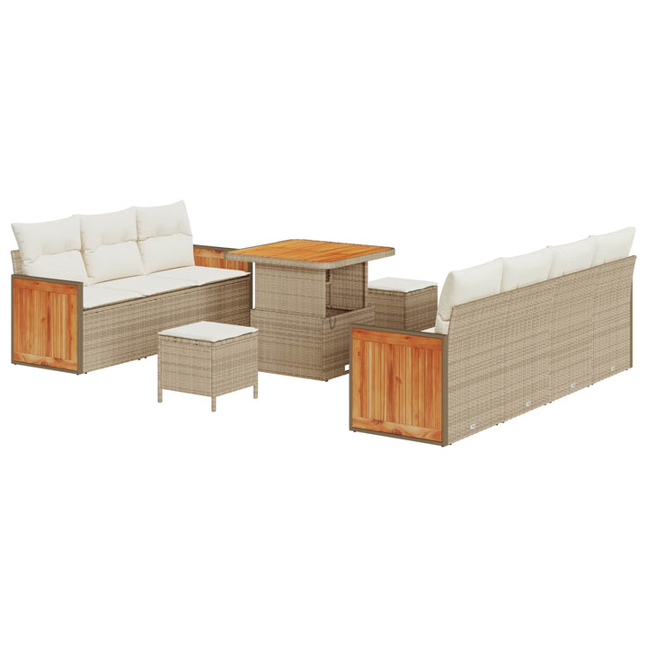 Havesofa Sæt med pude 10 pcs Beige og creme