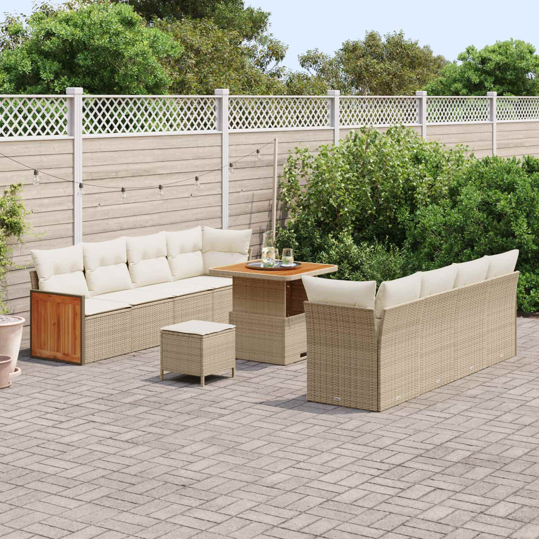 Havesofa Sæt med pude 11 pcs Beige og creme