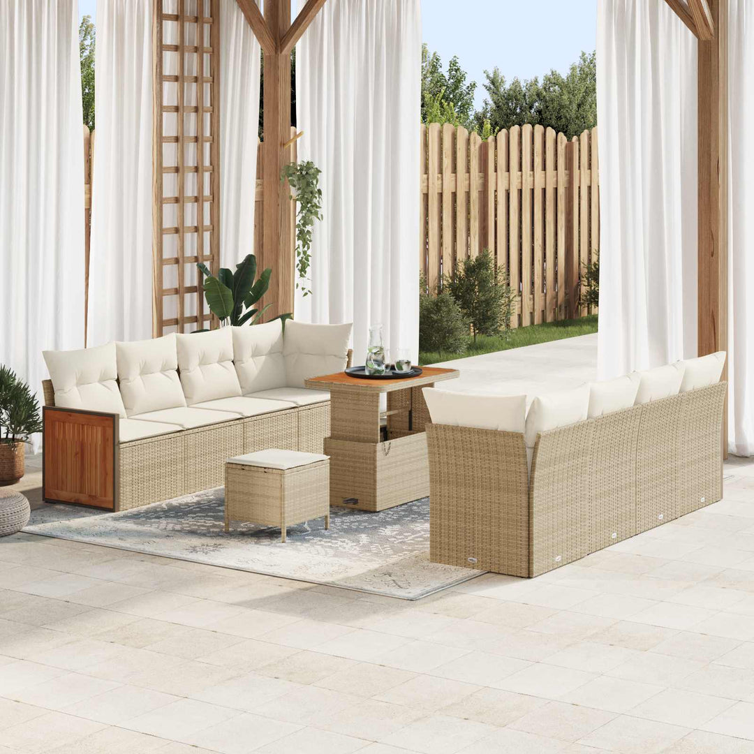 Havesofa Sæt med pude 11 pcs Beige og creme