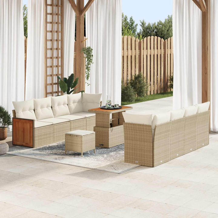 Havesofa Sæt med pude 11 pcs Beige og creme