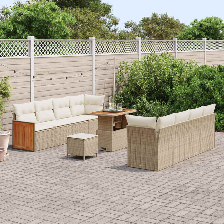 Havesofa Sæt med pude 11 pcs Beige og creme