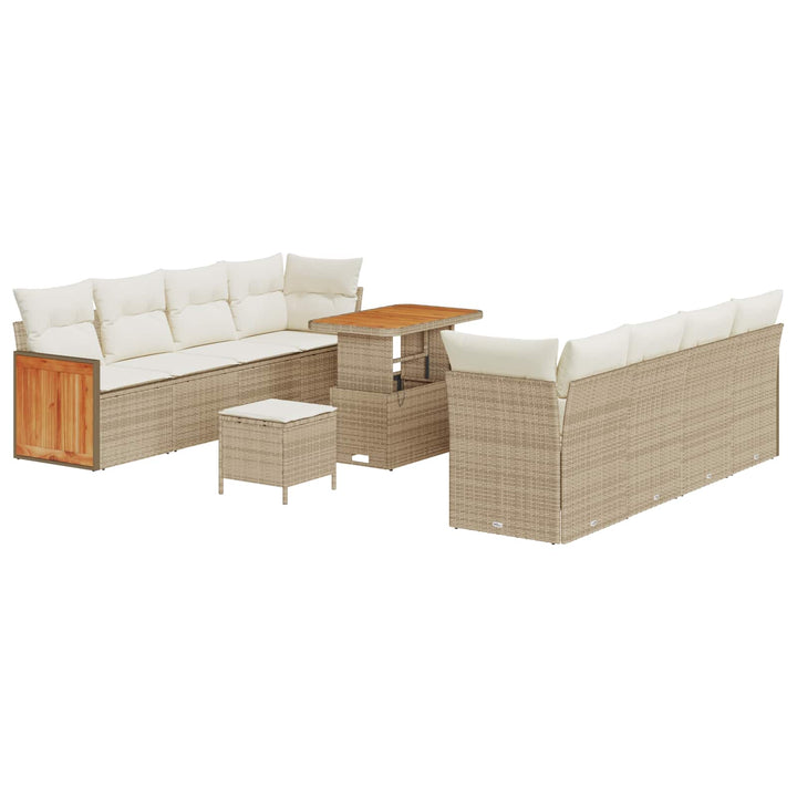 Havesofa Sæt med pude 11 pcs Beige og creme