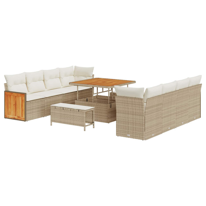 Havesofa Sæt med pude 11 pcs Beige og creme