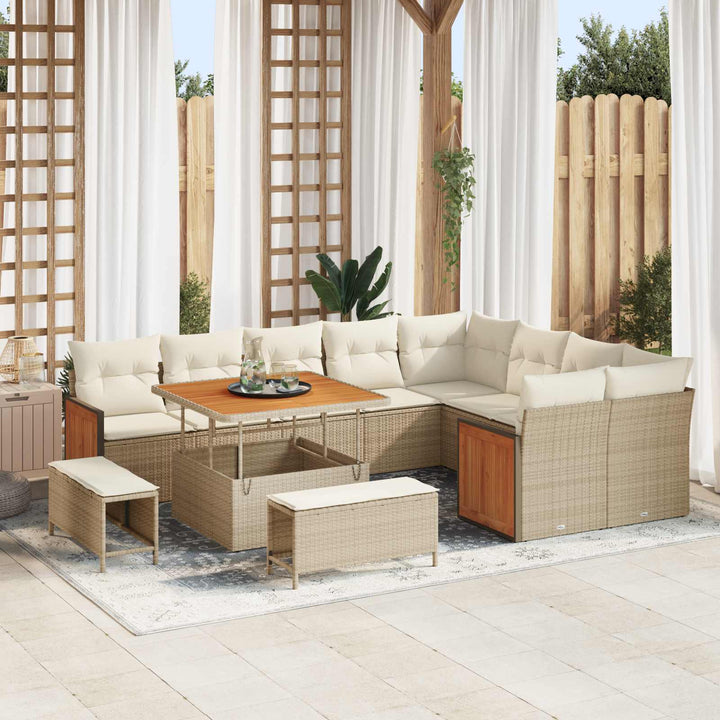 Havesofa Sæt med pude 12 pcs Beige og creme