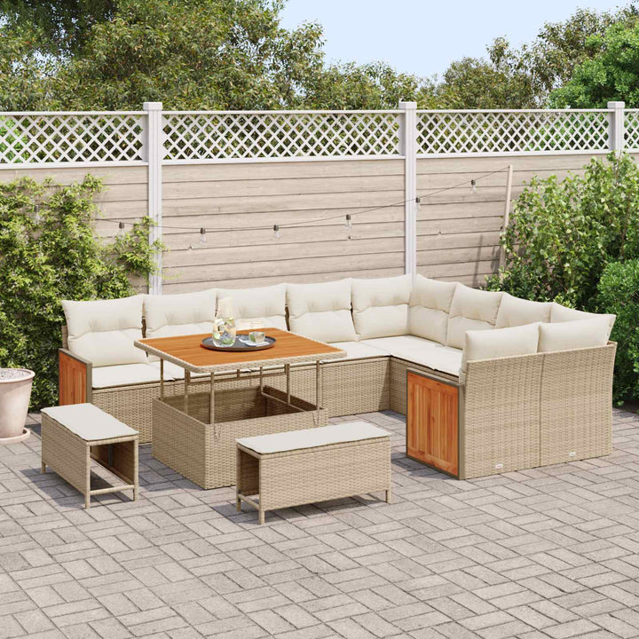 Havesofa Sæt med pude 12 pcs Beige og creme