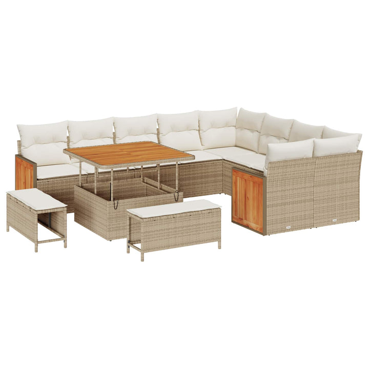 Havesofa Sæt med pude 12 pcs Beige og creme