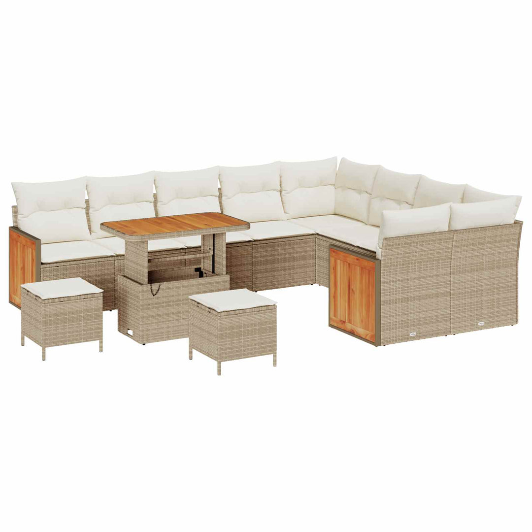 Havesofa Sæt med pude 12 pcs Beige og creme