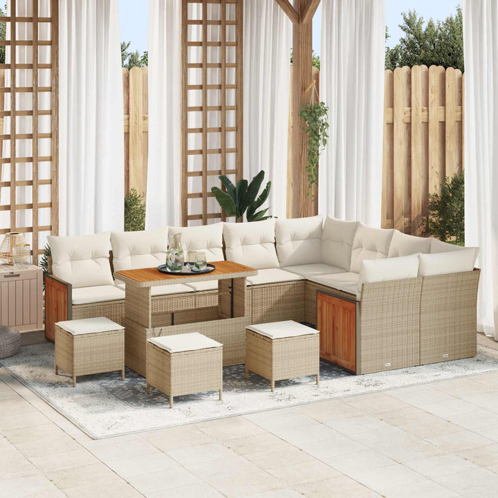 Havesofa Sæt med pude 13 pcs Beige og creme