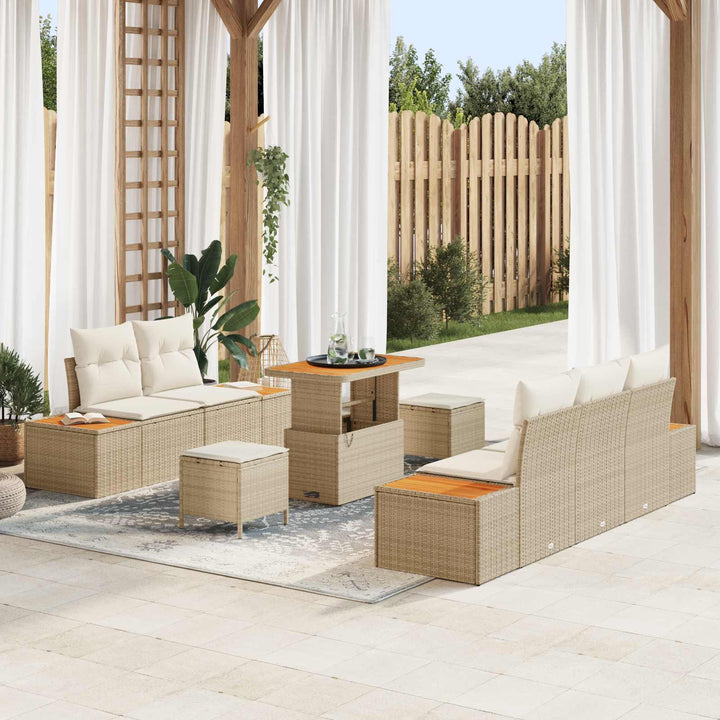Havesofa Sæt med pude 8 pcs Beige og creme