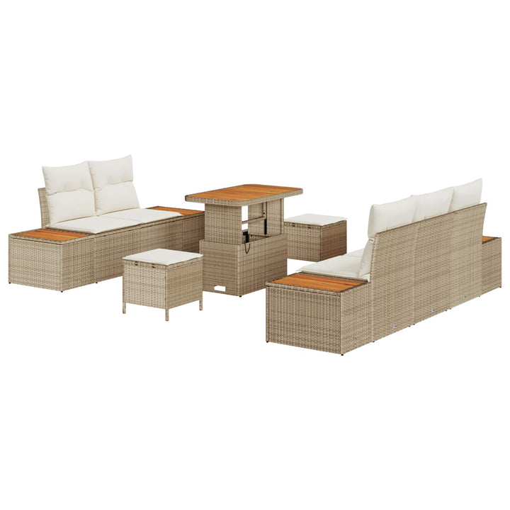 Havesofa Sæt med pude 8 pcs Beige og creme