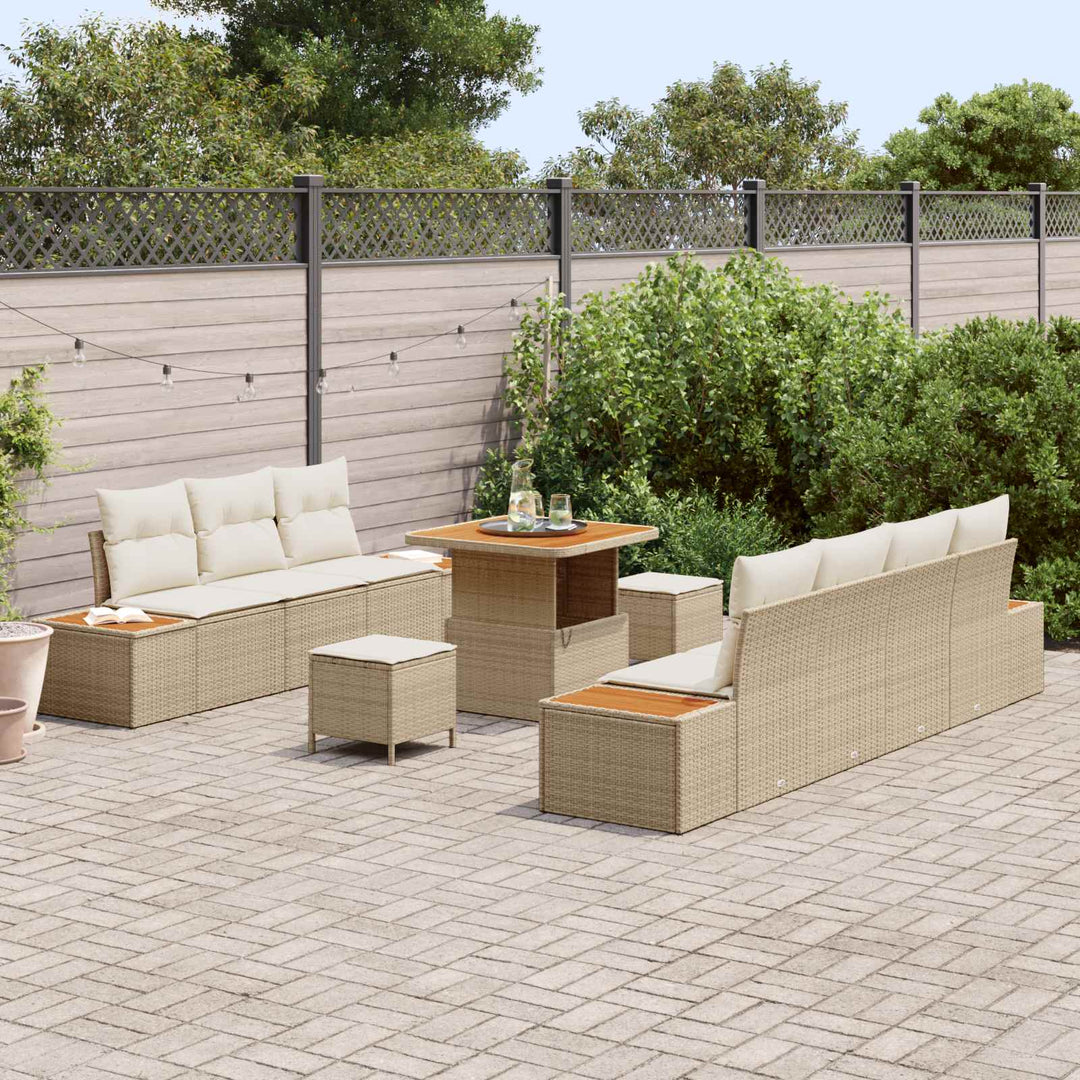 Havesofa Sæt med pude 10 pcs Beige og creme