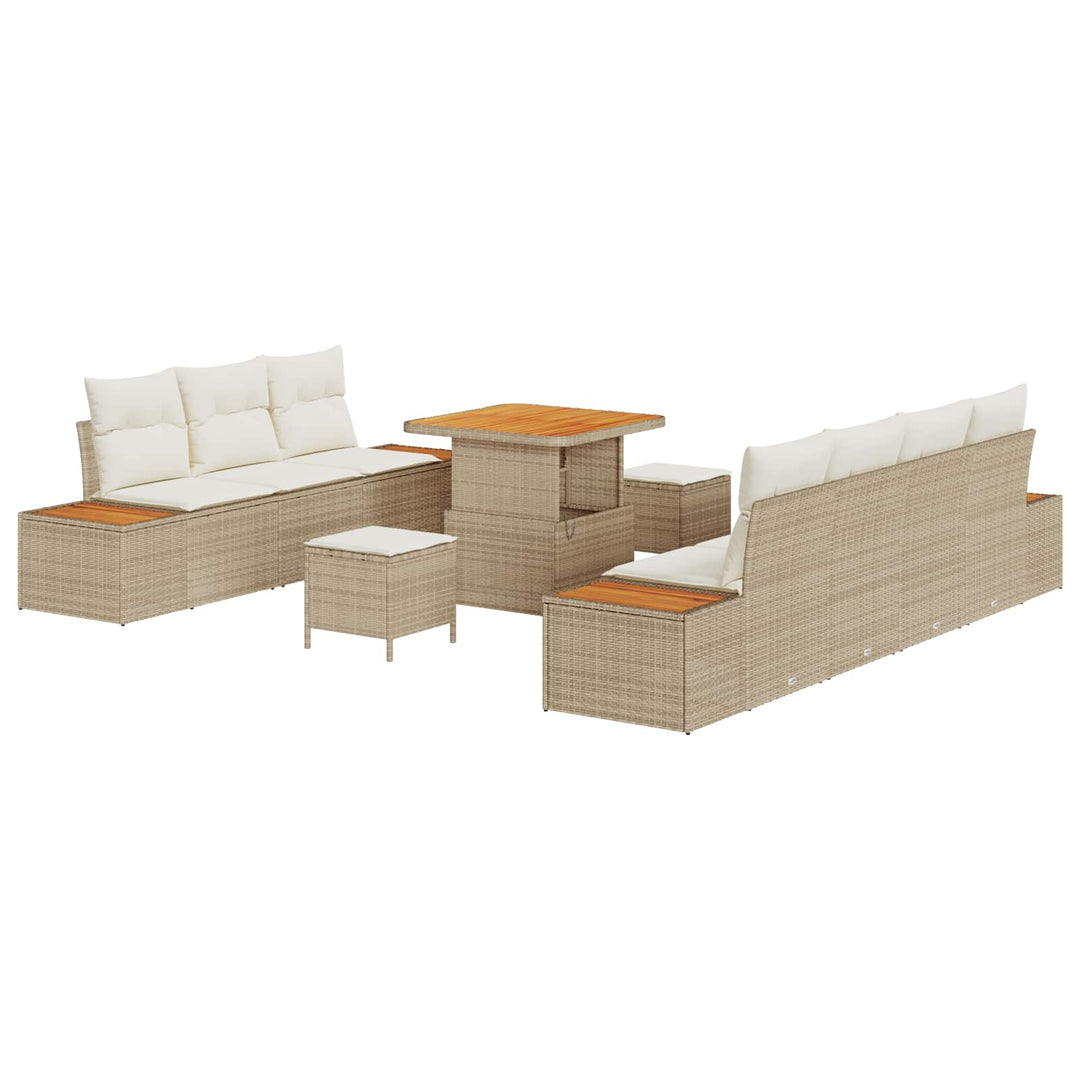 Havesofa Sæt med pude 10 pcs Beige og creme