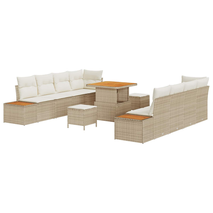 Havesofa Sæt med pude 11 pcs Beige og creme