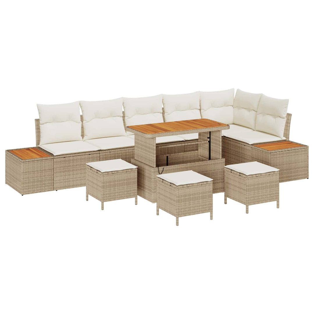 Havesofa Sæt med pude 10 pcs Beige og creme