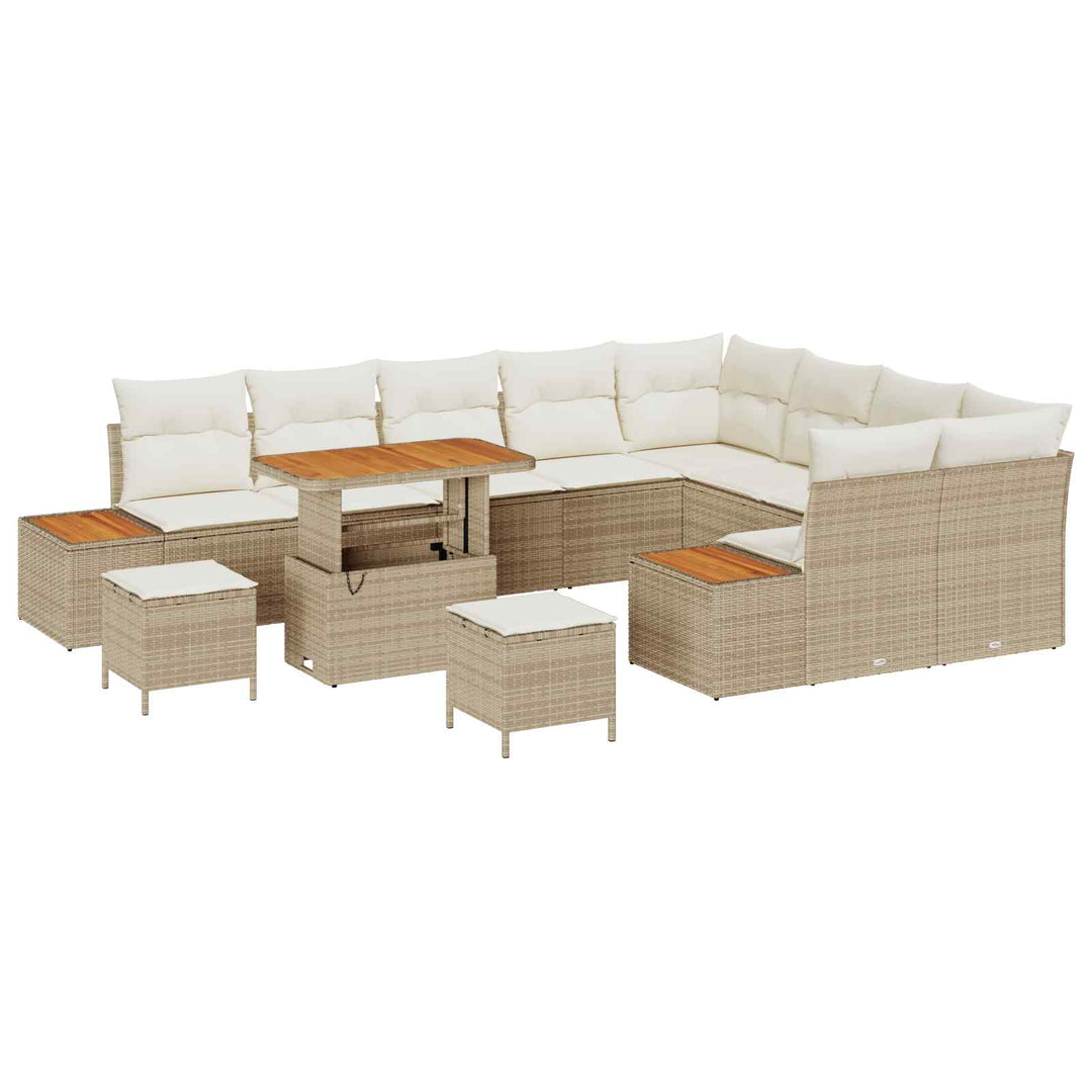 Havesofa Sæt med pude 12 pcs Beige og creme