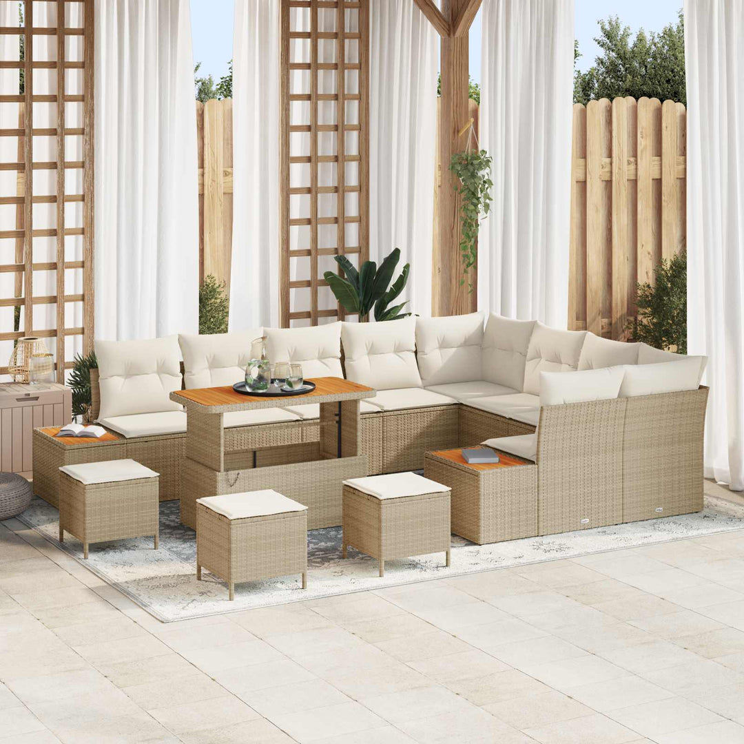 Havesofa Sæt med pude 13 pcs Beige og creme