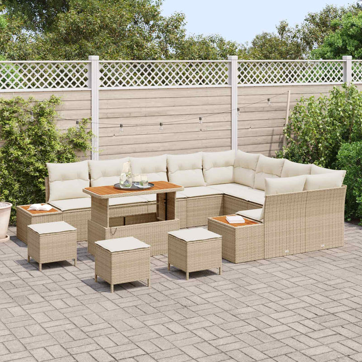 Havesofa Sæt med pude 13 pcs Beige og creme