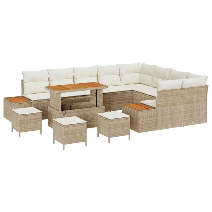 Havesofa Sæt med pude 13 pcs Beige og creme