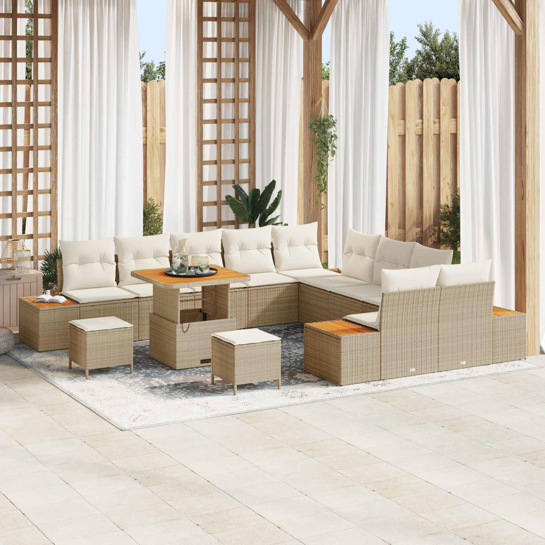 Havesofa Sæt med pude 13 pcs Beige og creme