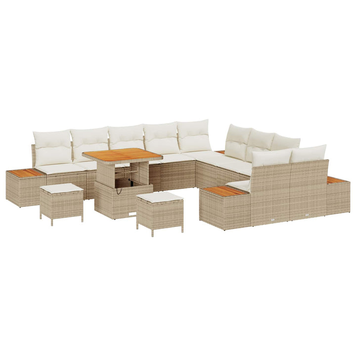 Havesofa Sæt med pude 13 pcs Beige og creme