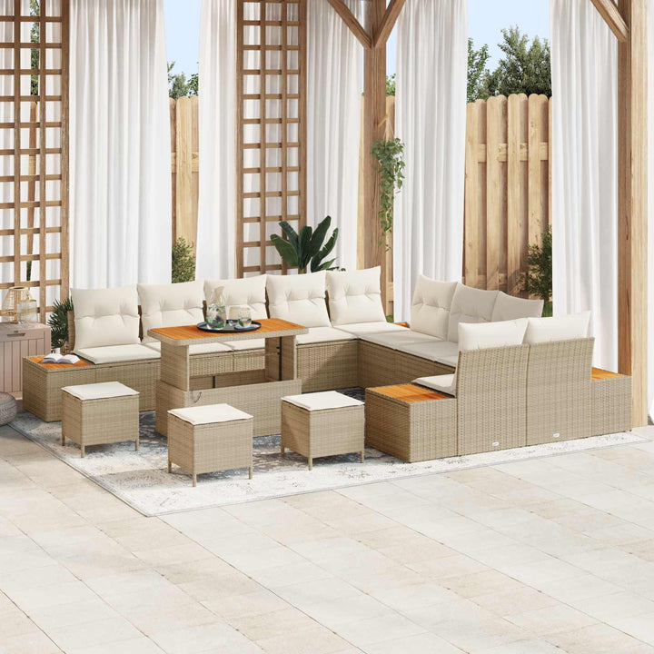 Havesofa Sæt med pude 14 pcs Beige og creme