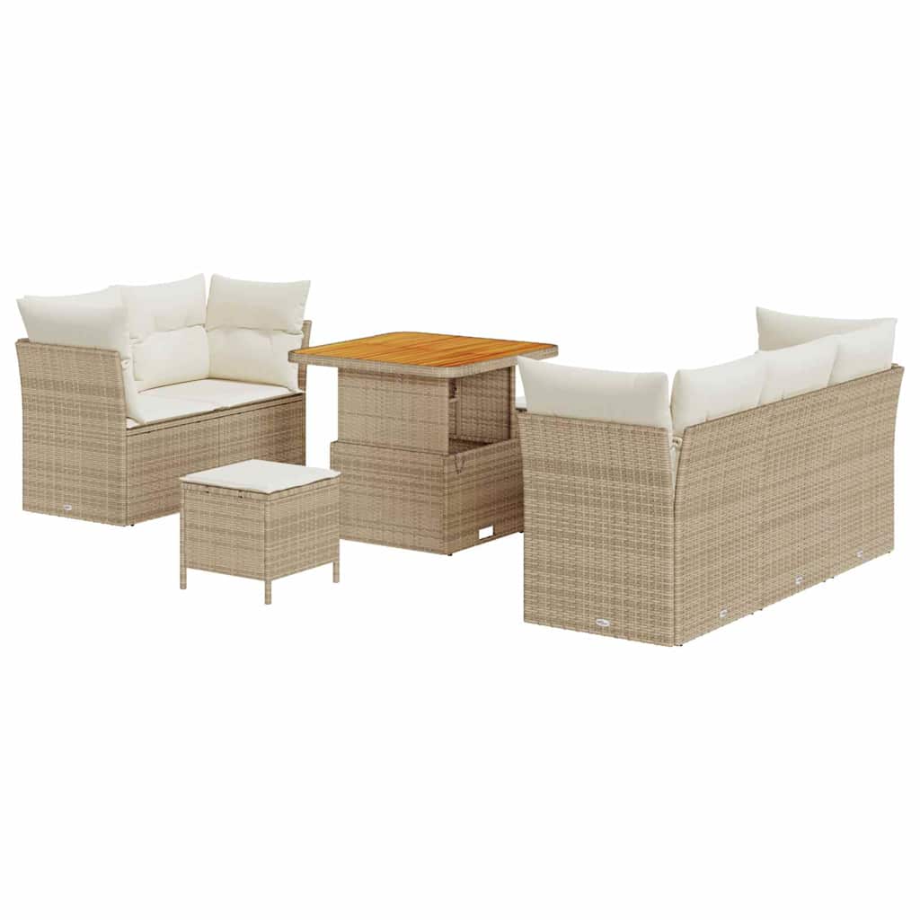 Havesofa Sæt 8 stk. 5-Antal sæder Beige og creme polyrattan