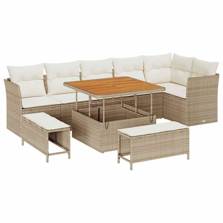 Havesofa Sæt 9 stk. 6-Antal sæder beige og cremefarvet