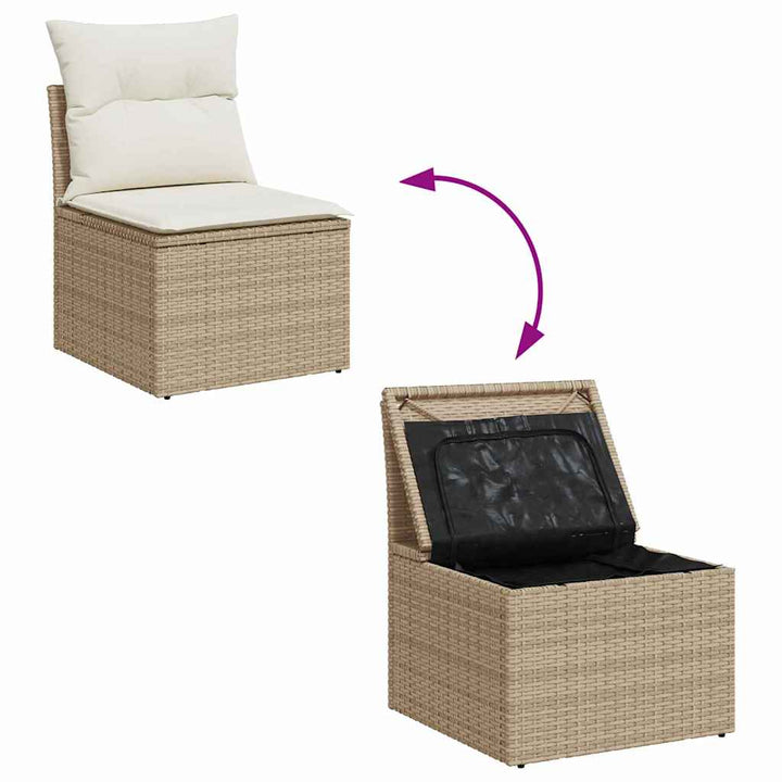 Havesofa Sæt 8 stk. 5-Antal sæder Beige og creme polyrattan