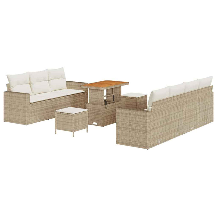 Havesofa Sæt med pude 10 pcs beige og cremefarvet