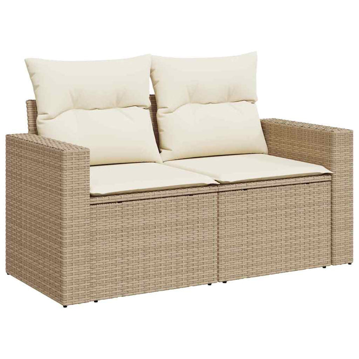 Havesofa Sæt 9 stk. 6-Antal sæder Beige og creme polyrattan