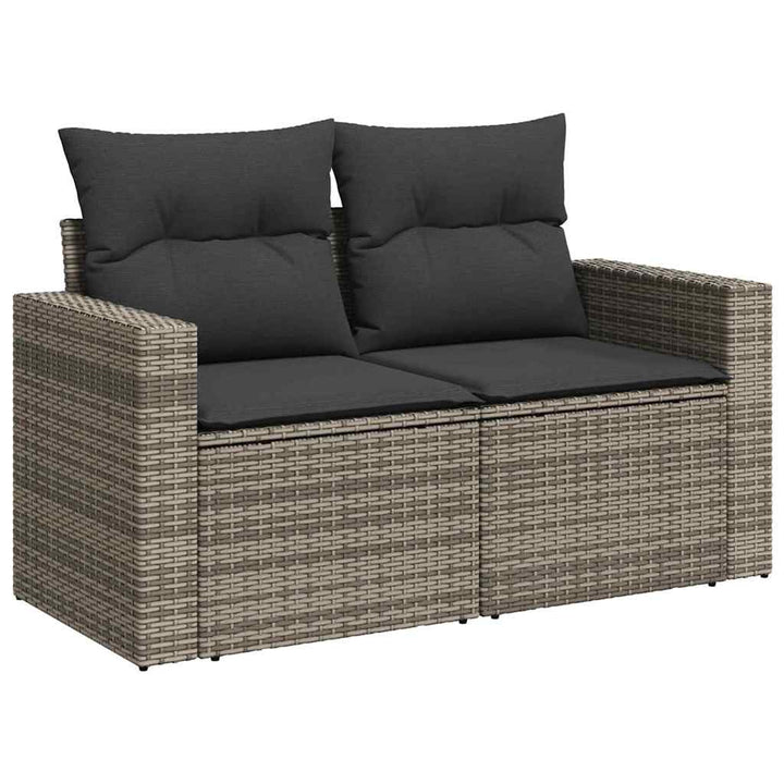 Havesofa Sæt med pude 11 pcs Grå polyrattan