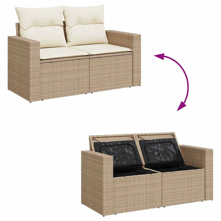 Havesofa Sæt 13 stk. 10-Antal sæder Beige og creme polyrattan