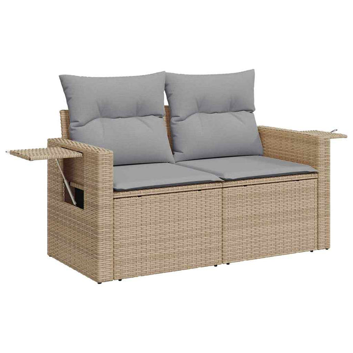 Havesofa Sæt 11 stk. Beige og lys grå polyrattan