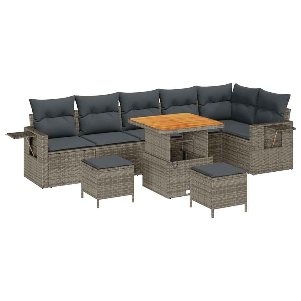 Havesofa Sæt 11 stk. Grå polyrattan