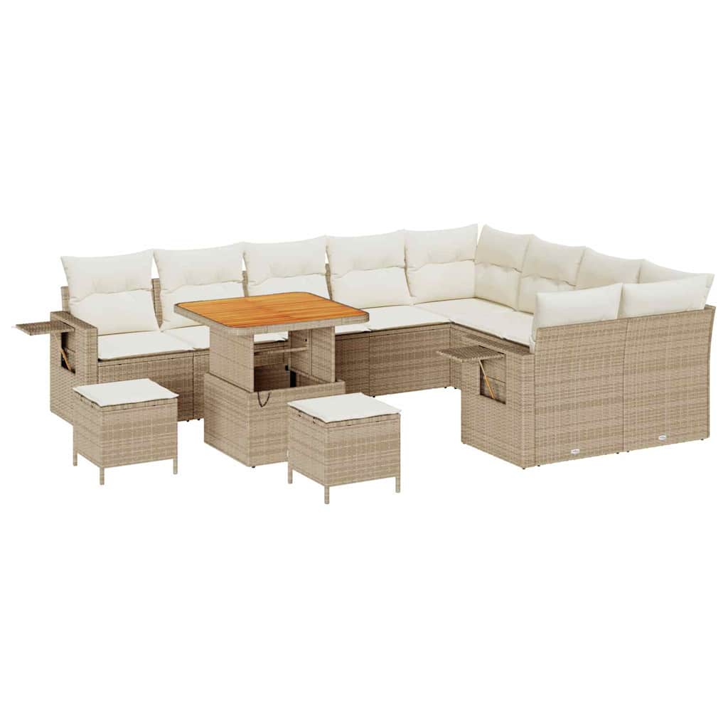 Havesofa Sæt 12 stk. 11-Antal sæder Beige og creme polyrattan