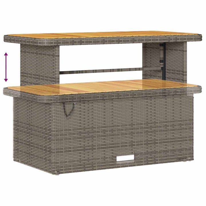 Havesofa Sæt med pude med opbevaring 13 pcs Grå Poly Rattan