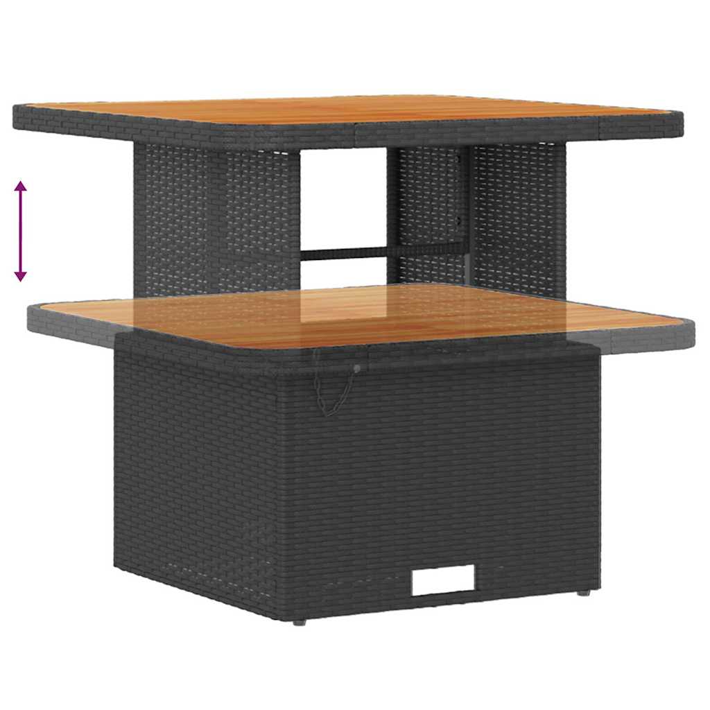 Havesofa Sæt med pude med pude 8 pcs Sort og Cream Poly Rattan