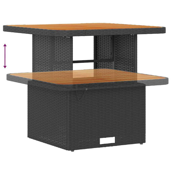 Havesofa Sæt med pude med pude 8 pcs Sort og Cream Poly Rattan