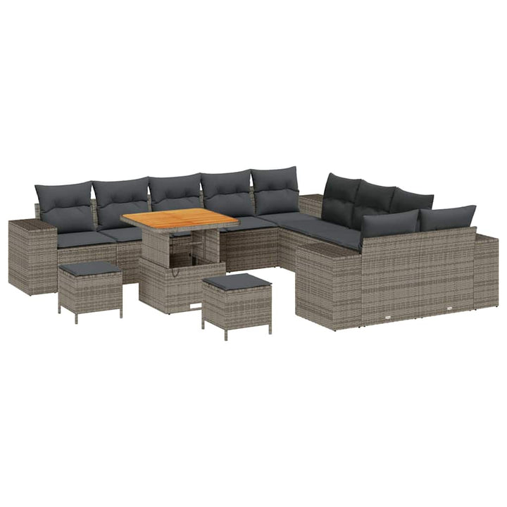 Havesofa Sæt 13 stk. Grå polyrattan